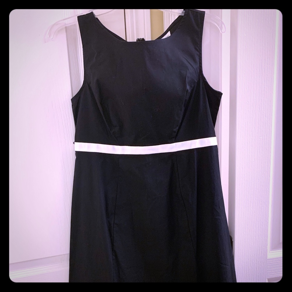 Mid length black maternity dress